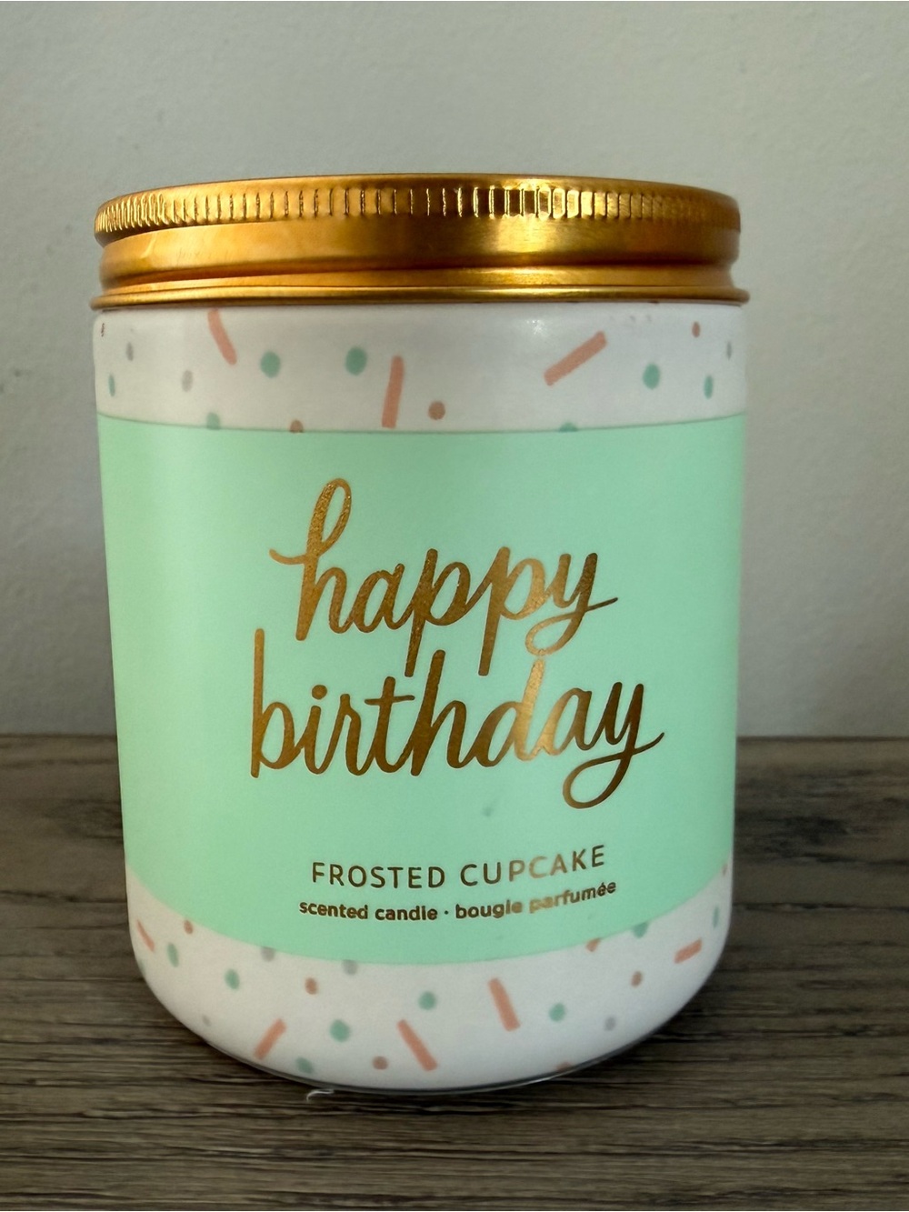 Hallmark Happy Birthday Candle frosted cupcake